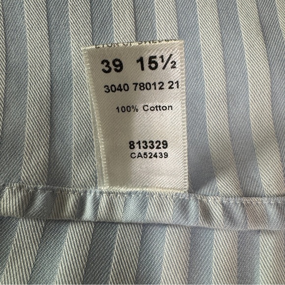Eton Striped Fine Satin Dress Shirt with French Cuffs Men’s 15.5 39 - Picture 7 of 7